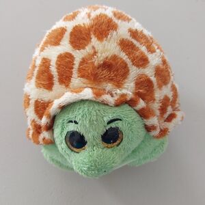 Ty Beanie Ballz Zoom Plush Turtle Toy with Giraffe-Print Shell - Green & Orange